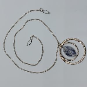 Silver Tone Chain Statement Necklace